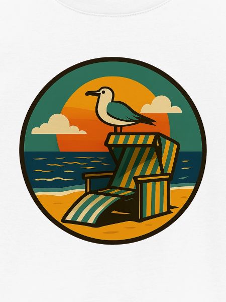 Strandkorb Design mit Möwe