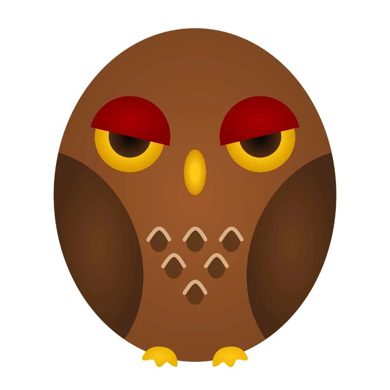 Grumpy Owl Silhouette