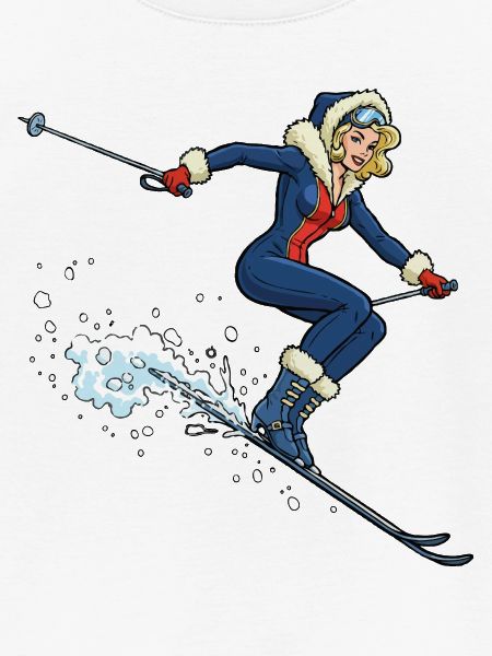 Frau auf Ski im Schnee