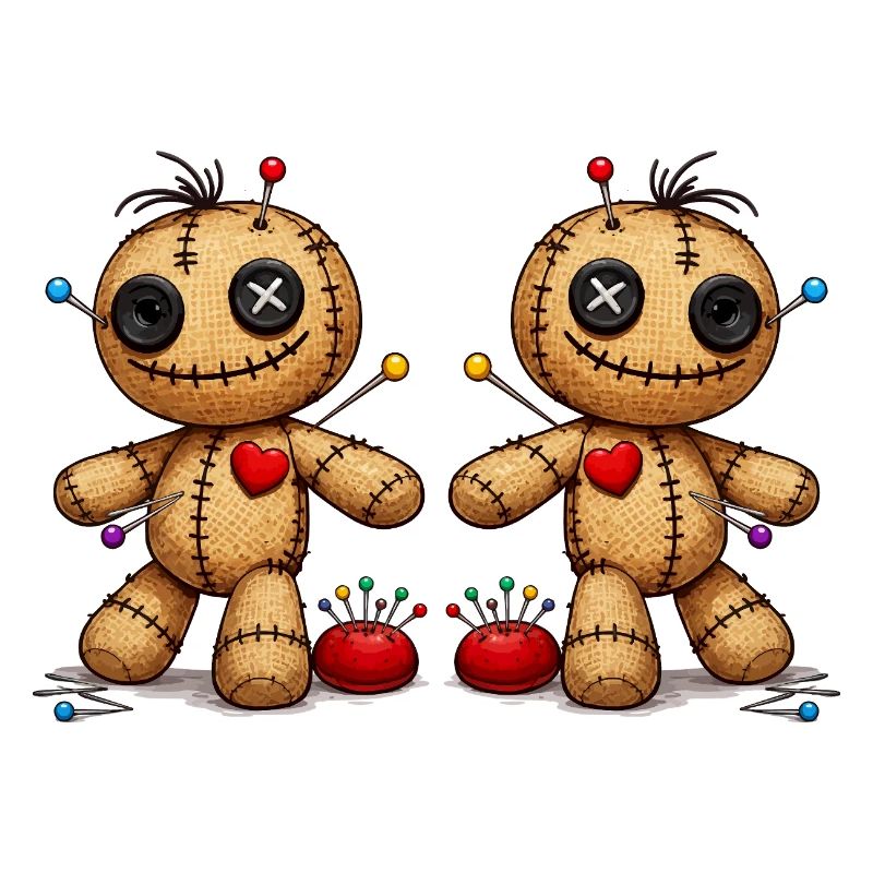 Voodoo doll with needles