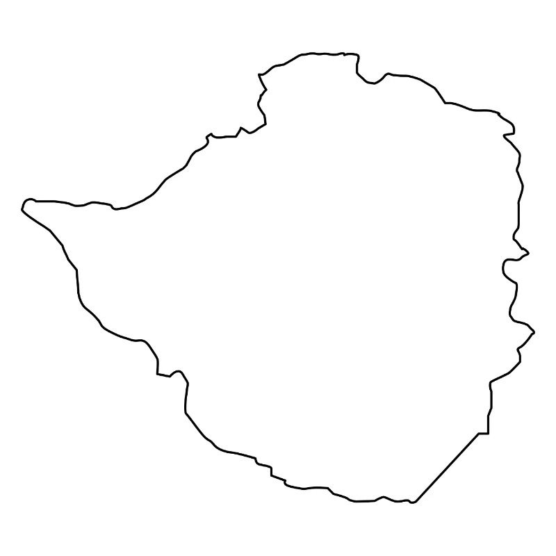 Zimbabwe outline map