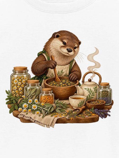 Otter mischt Kräutertee