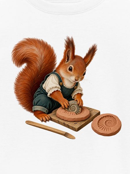 Eichhörnchen mit Fossilabdruck
