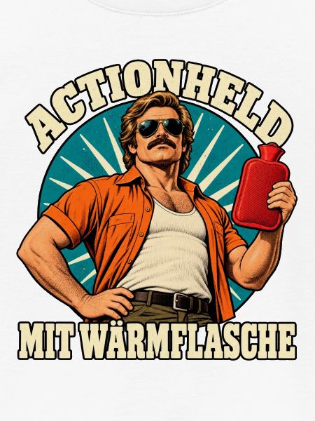 Actionheld mit Wärmflasche