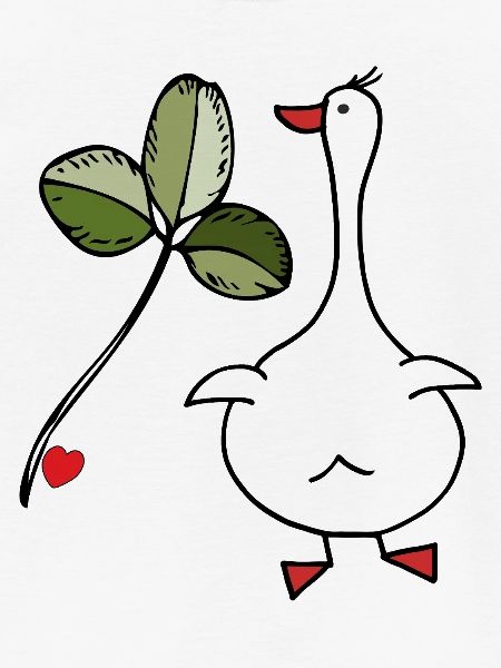 Gans mit Kleeblatt