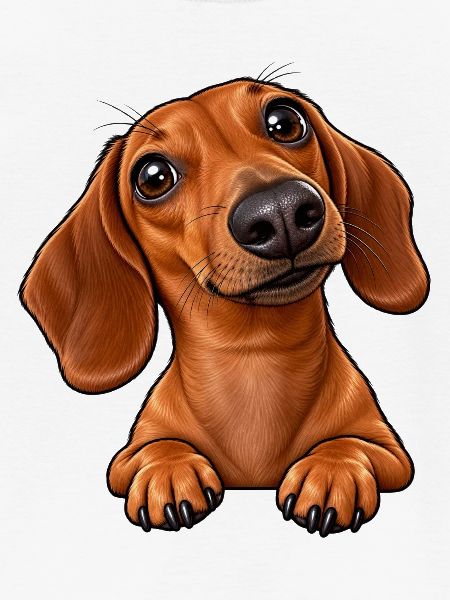 Kuscheldackel Lächelnde Dackelillustration