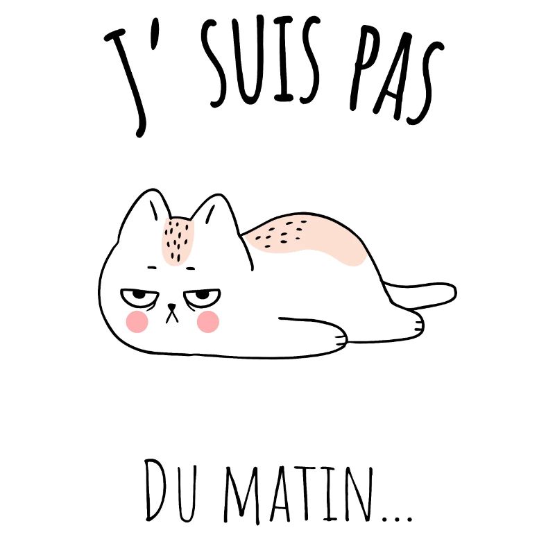 J'suis pas du matin, dessin chat pas du matin