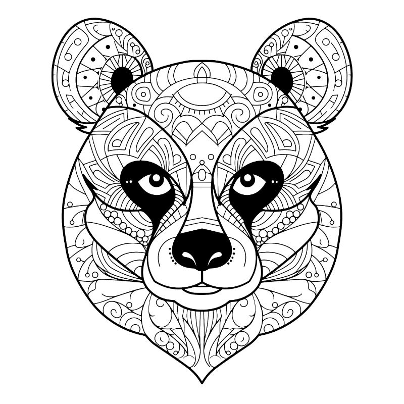 Essence abstraite de Panda : Complexe Line Art Interpr