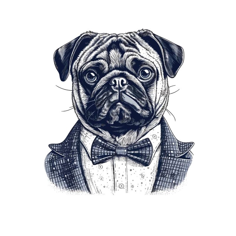 Pug in a suit