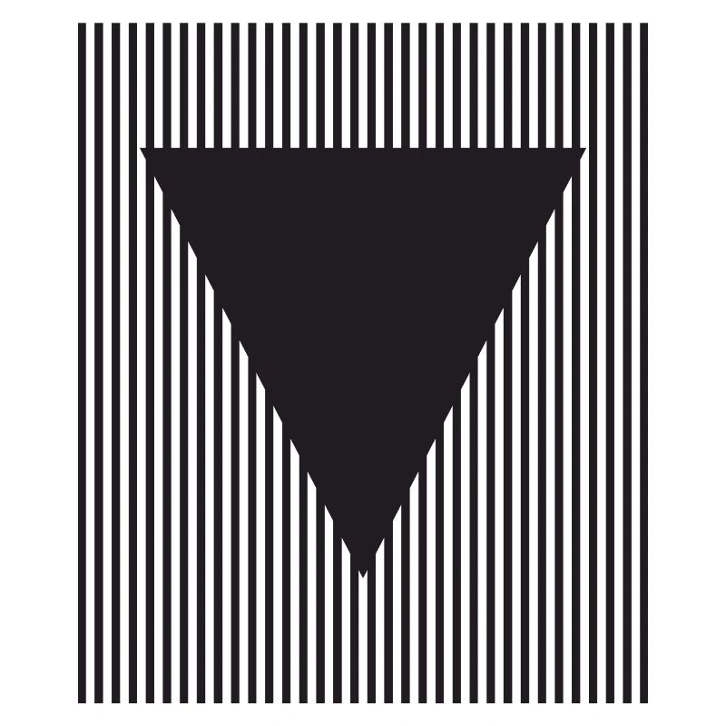 Triangle inversé sur champ rayé