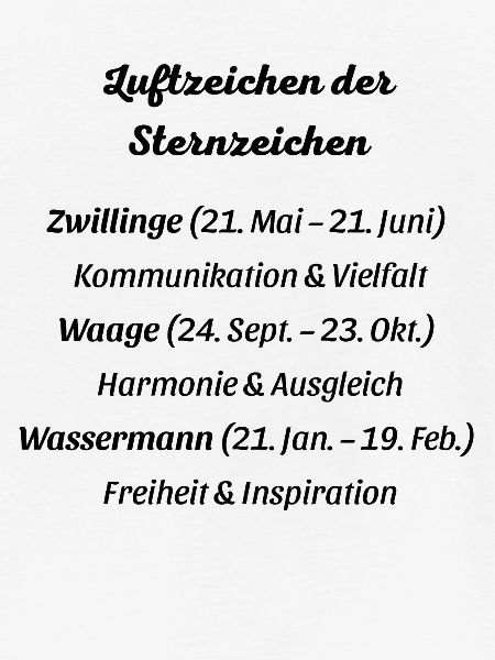 Luftzeichen der Sternzeichen