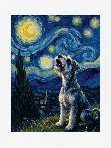 Sternennacht-Schnauzer-Kunstparodie-Porträt
