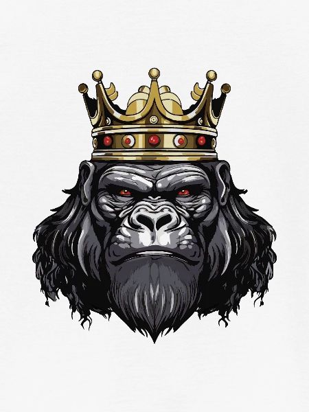 Gorilla Kopf mit Krone