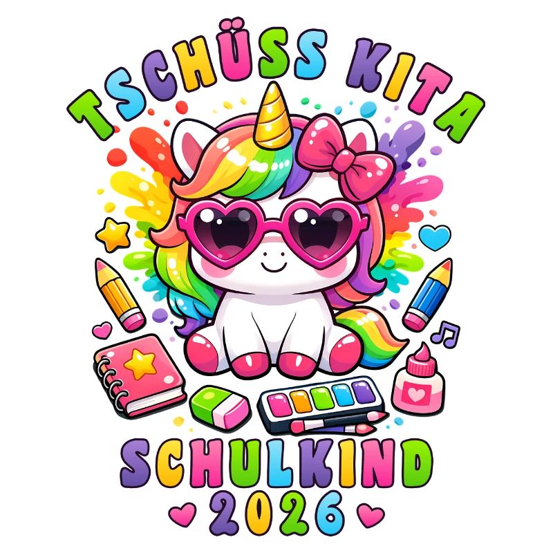 Schulkind 2026 Einschulung Einhorn Mädchen