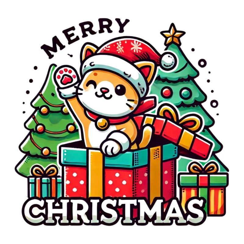 Chat Joyeux Noël High Five 1