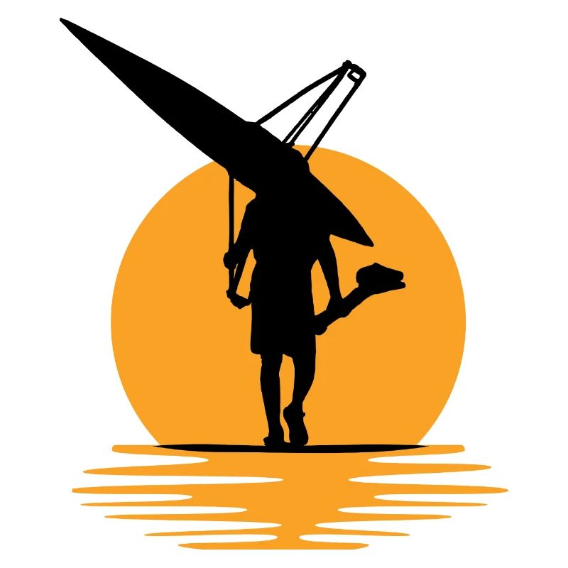 Silhouette d’aviron au coucher du soleil : art des eaux tranquilles