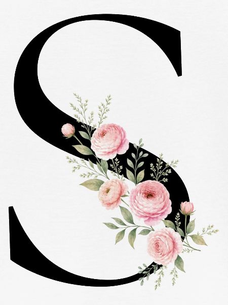 S Buchstabe Monogram Floral