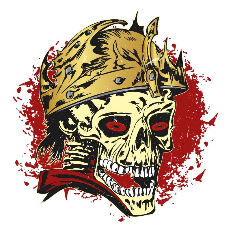Rockabilly Schädel mit Helm