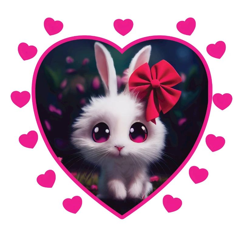 Cute rabbit with a bow