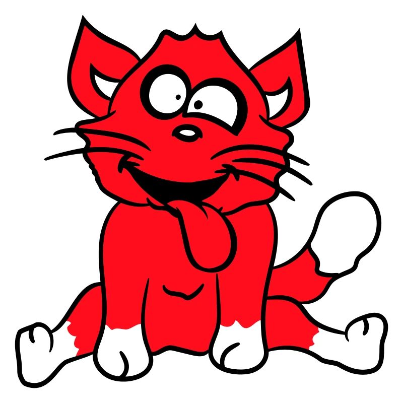 Cat Squints Funny Crazy Tongue Out Grimace