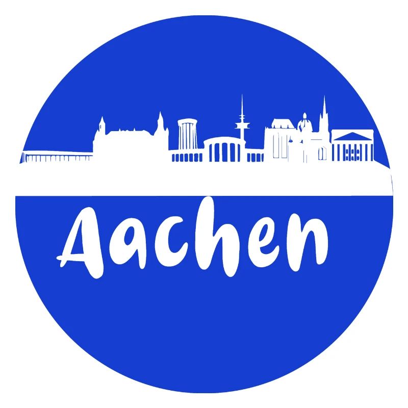 scherenschnitt,aachen,blau,stadt,skyline