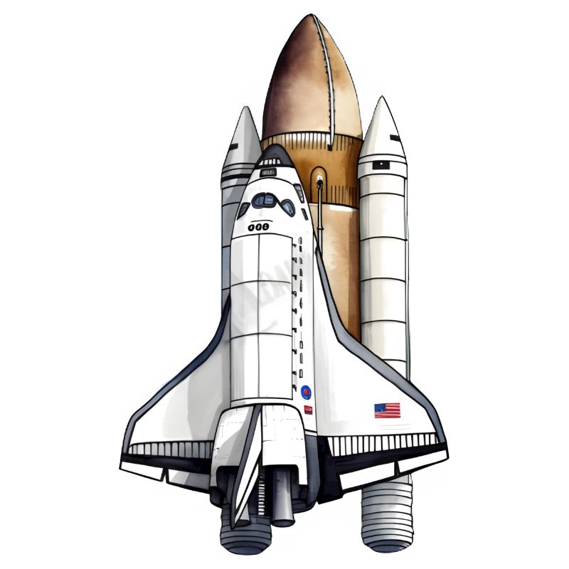 Space shuttle at liftoff