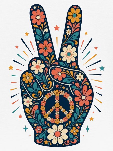 Blumen Peacezeichen Floral Stil