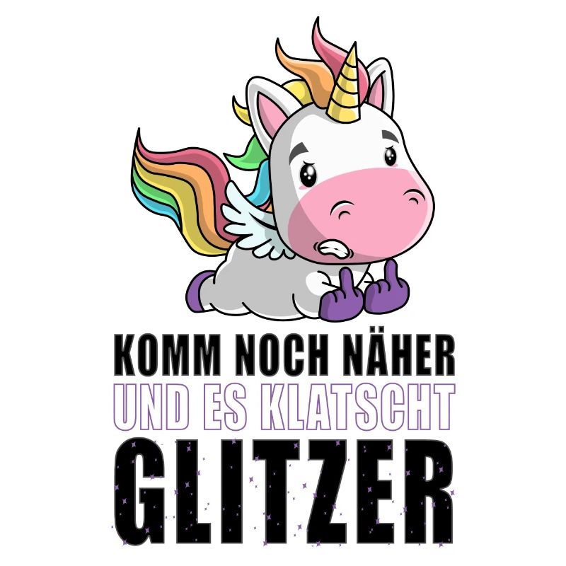 Noch näher es klatscht Glitzer Einhorn Geschenk