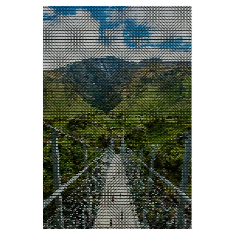 Grid path in the vineyard panorama