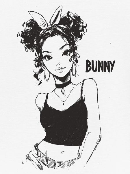 Bunny-Mädchen Strichkunst