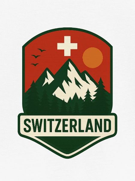 Schweizer Berglandschaft Badge