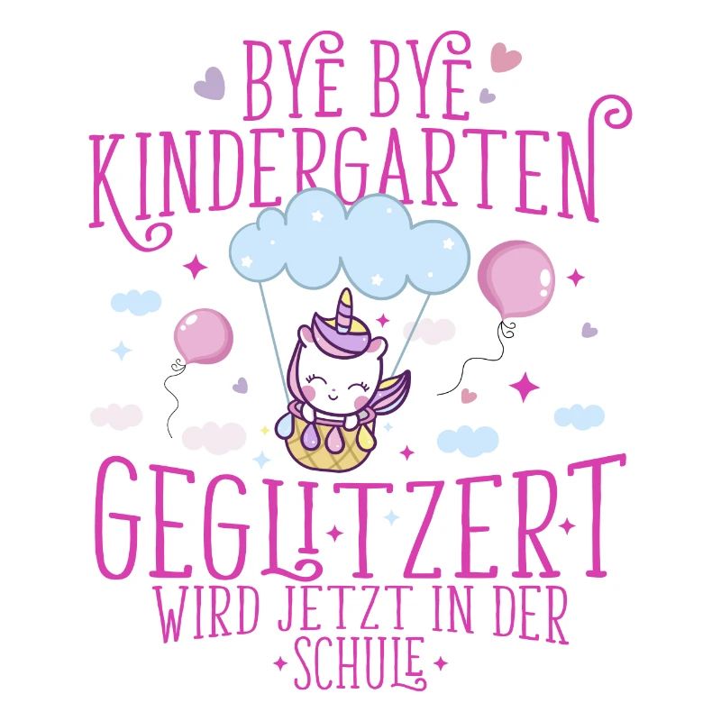 Bye Bye Kindergarten geglitzert wird in der Schule