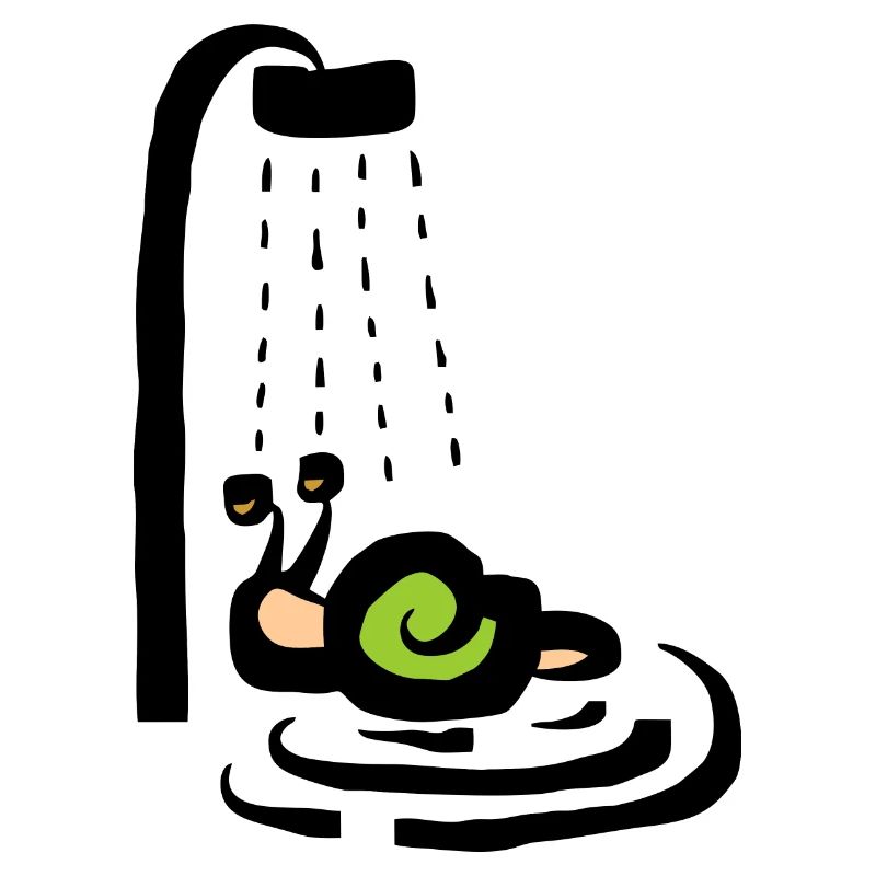 Schnecke unter der Dusche - Duschen