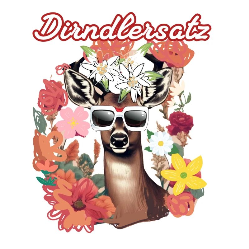 Dirndler set, deer, deer, flowers, edelweiss