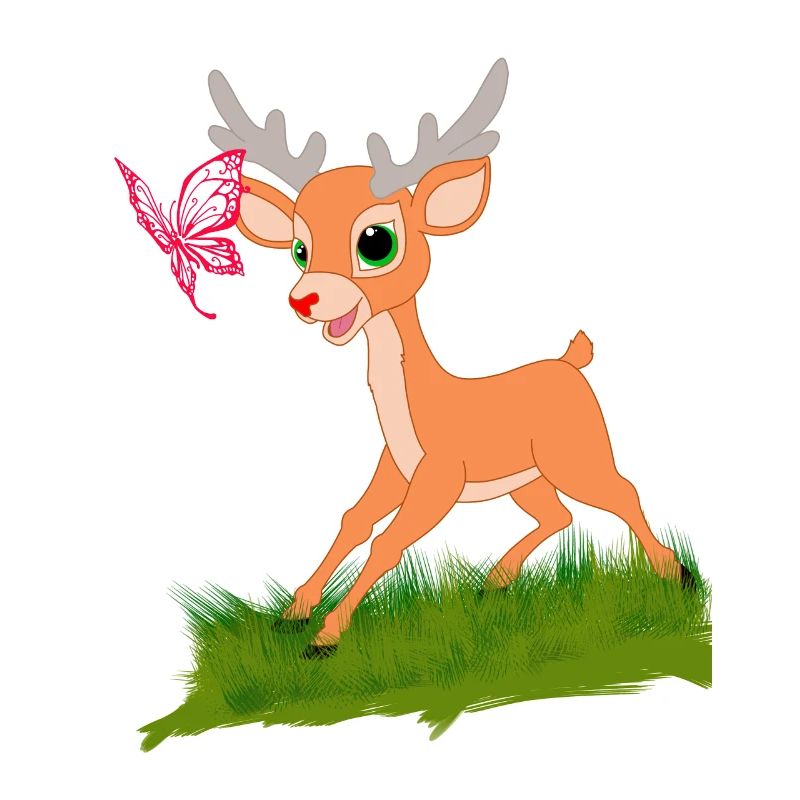 Bambi am playing with a butterfly gift