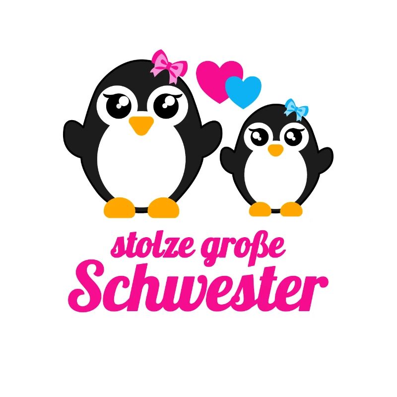 Stolze Große Schwester Pinguin Mädchen Geschenk