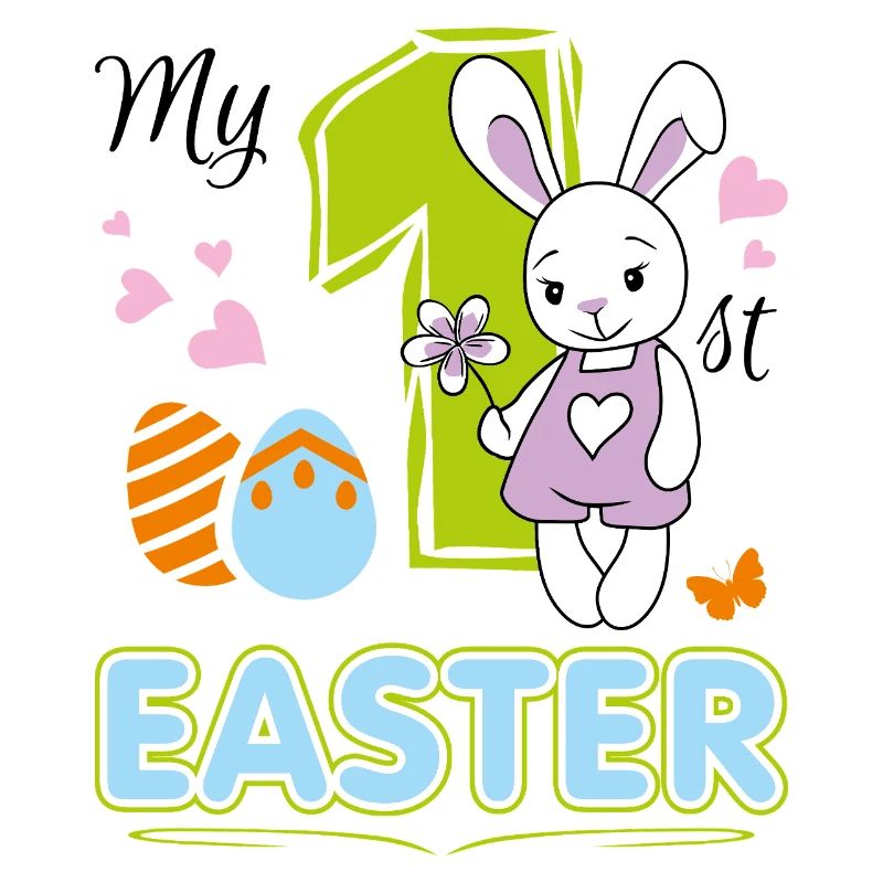 My first Easter. Cute design with baby rabbit