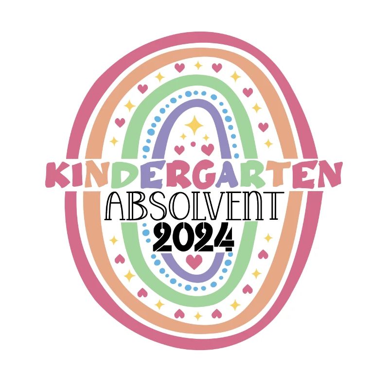 Kindergarten Absolvent 2024 Regenbogen Einschulung
