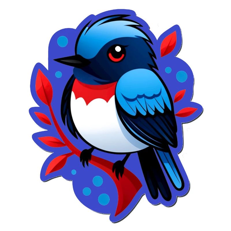 Spatz auf einem Ast - Illustration in Farbe