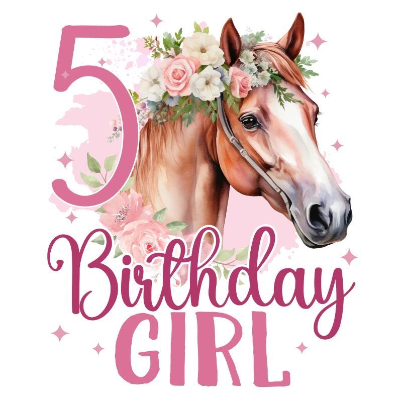 Geburtstag 5 Mädchen Pferd Reiten Stall Fünfter 5