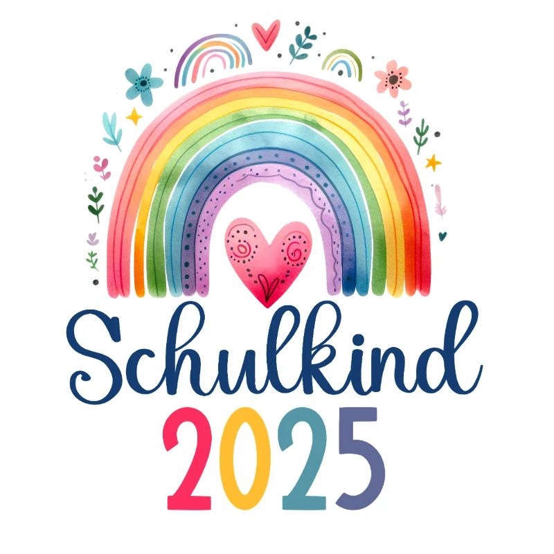 Schulkind 2025 Regenbogen Mädchen Einschulung 2025
