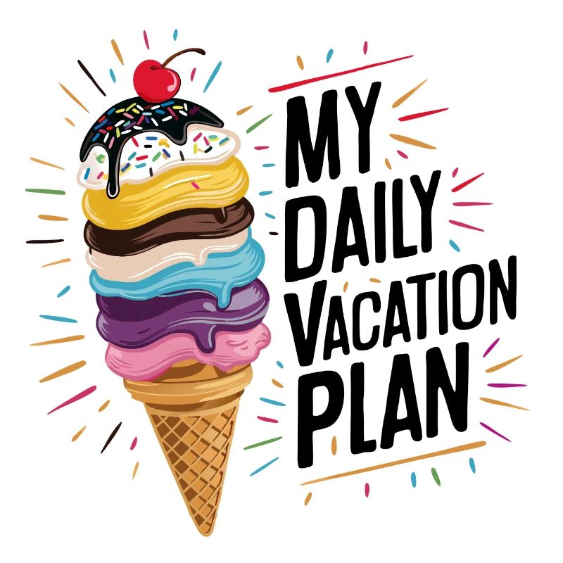 mein täglicher Plan Eis Essen bunte Eistüte