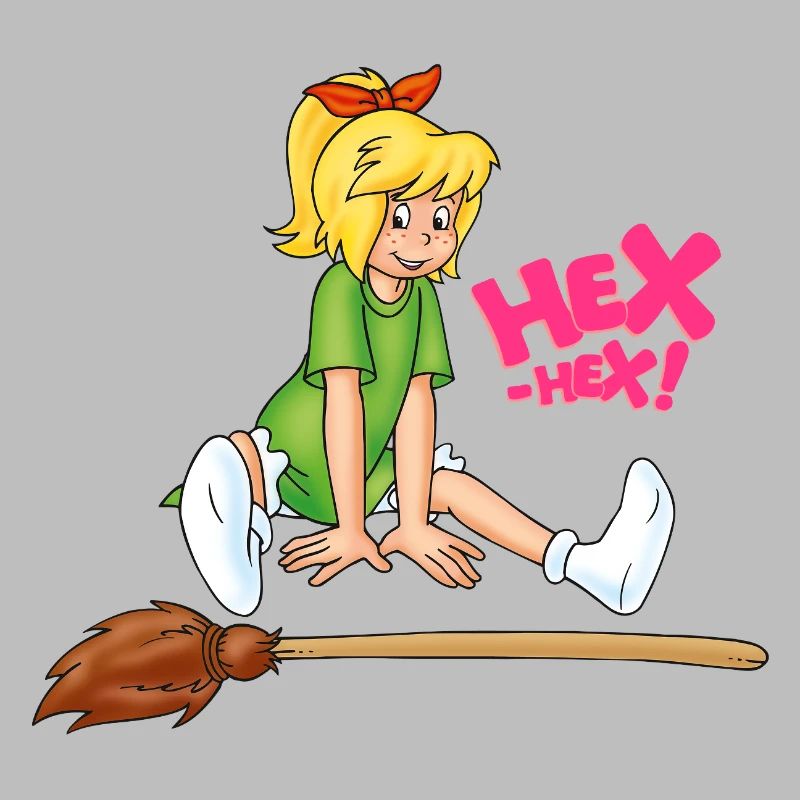 Bibi Blocksberg sitzend mit Kartoffelbrei HEX-HEX!