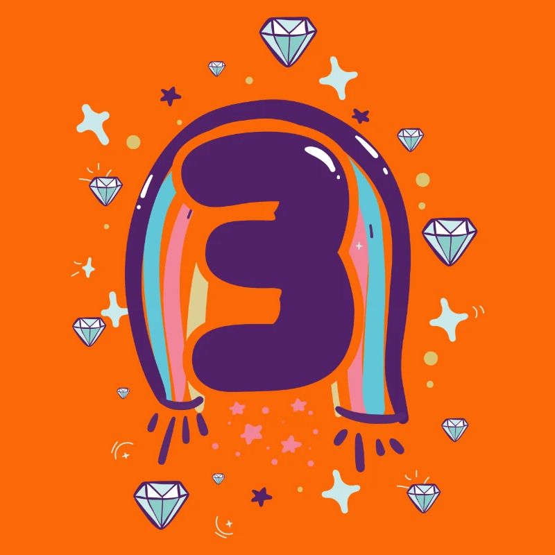 Three Rainbow Gem Emblem
