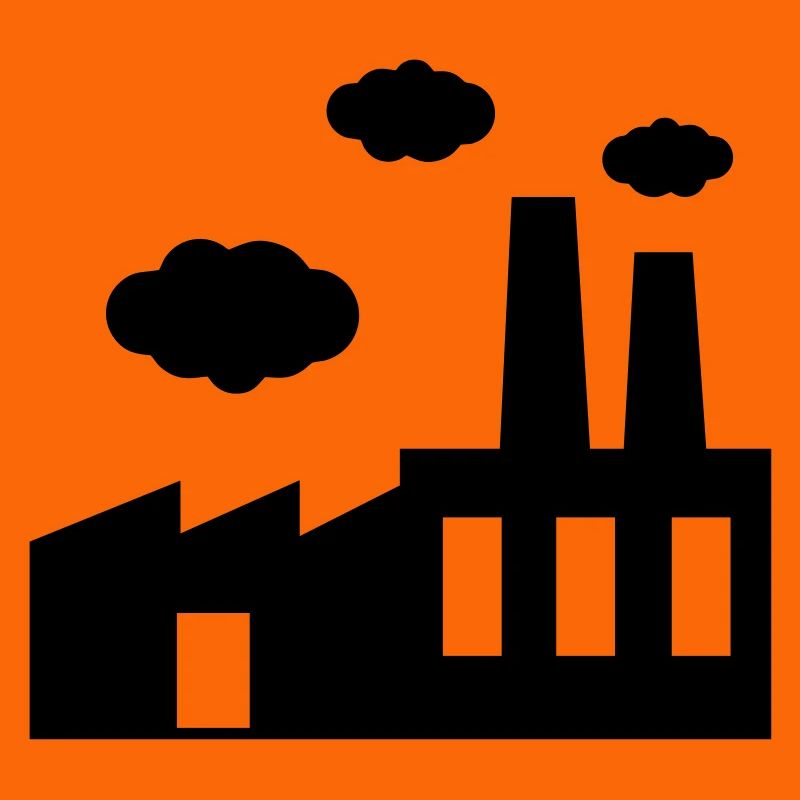 Fabrik - dunkle Wolken
