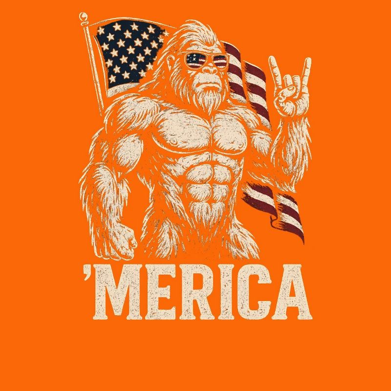 America Bigfoot Funny 4th of July Bigfoot Ameri