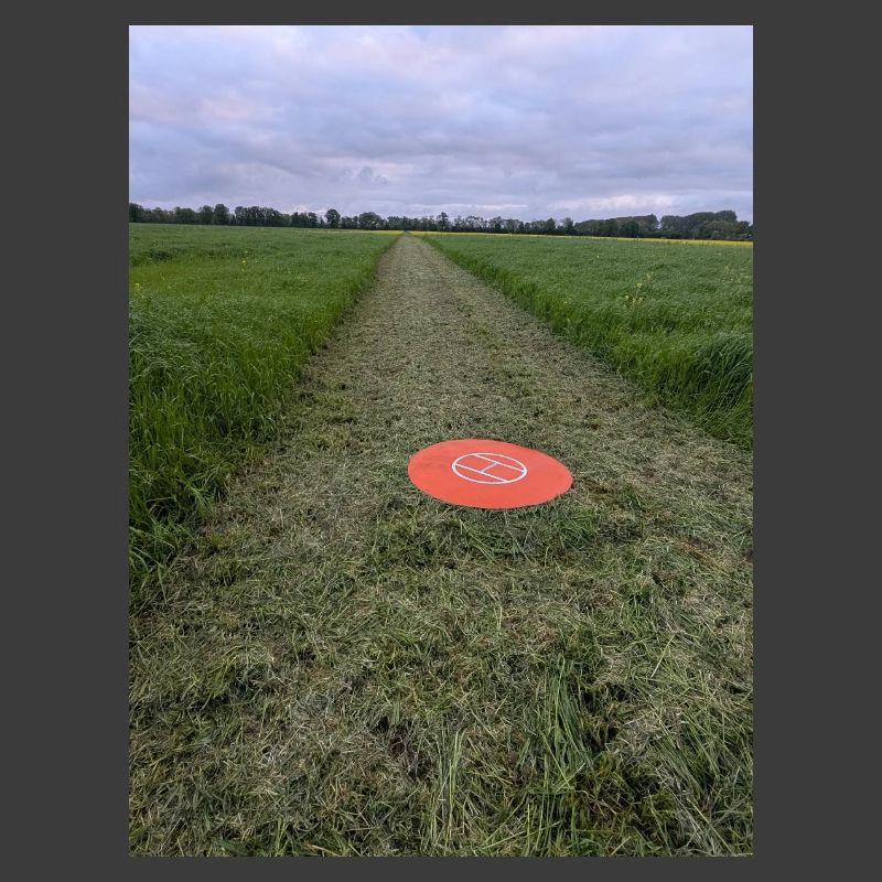 Red Marker Field Path Drone Parking Mark
