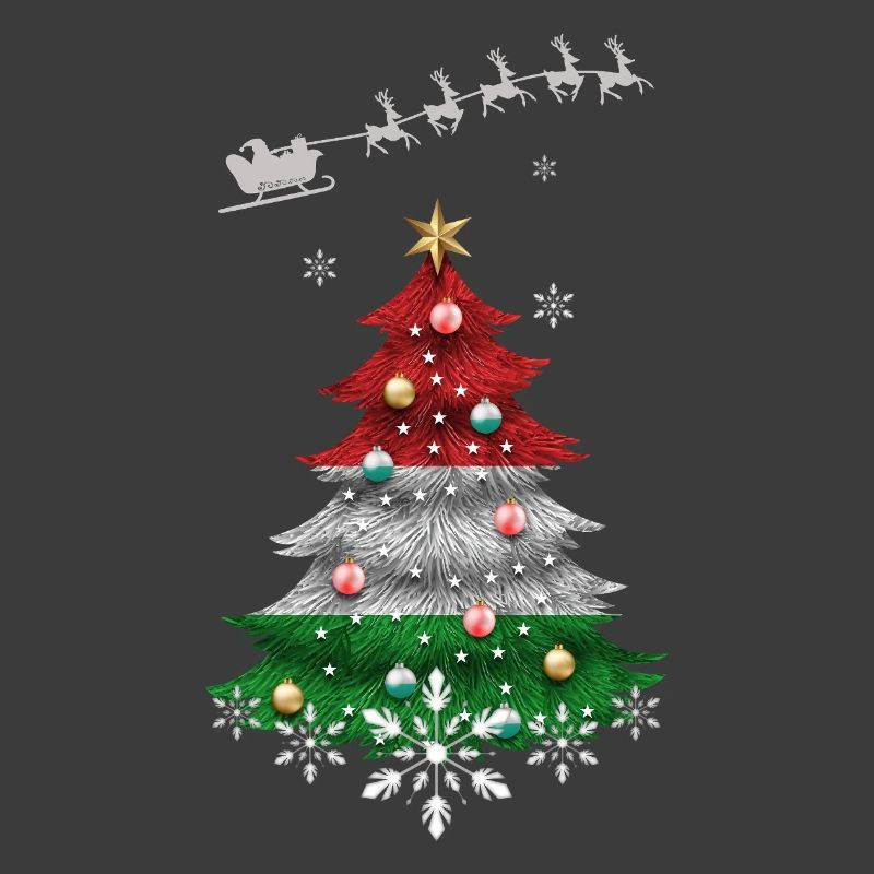 Weihnachtsbaum mit Ungarn Flagge
