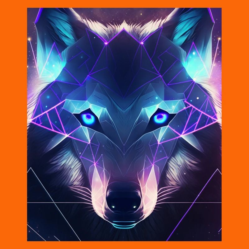Geometric Wolf Polygon Abstract Mystical