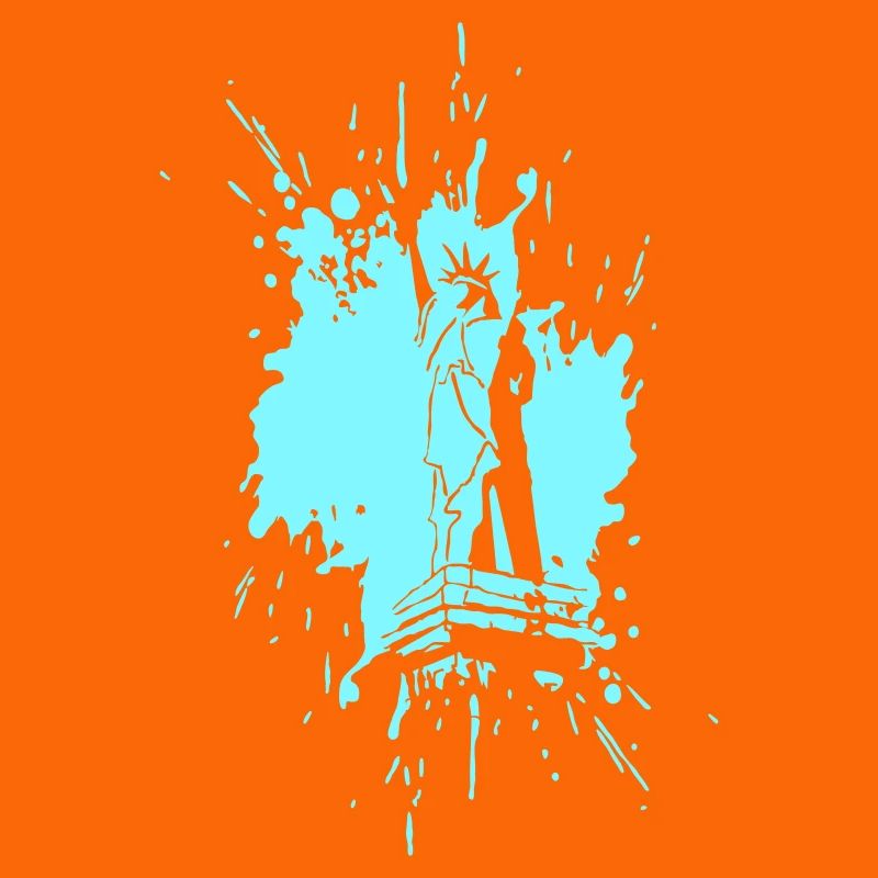 Statue de la Liberté dans une éclaboussure > Vector Graphic